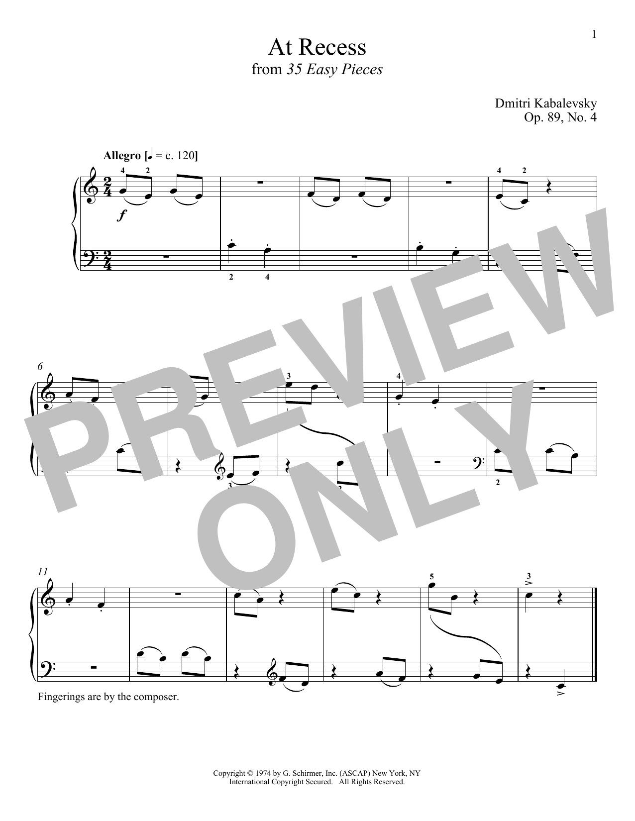 Download Dmitri Kabalevsky At Recess Sheet Music and learn how to play Piano PDF digital score in minutes