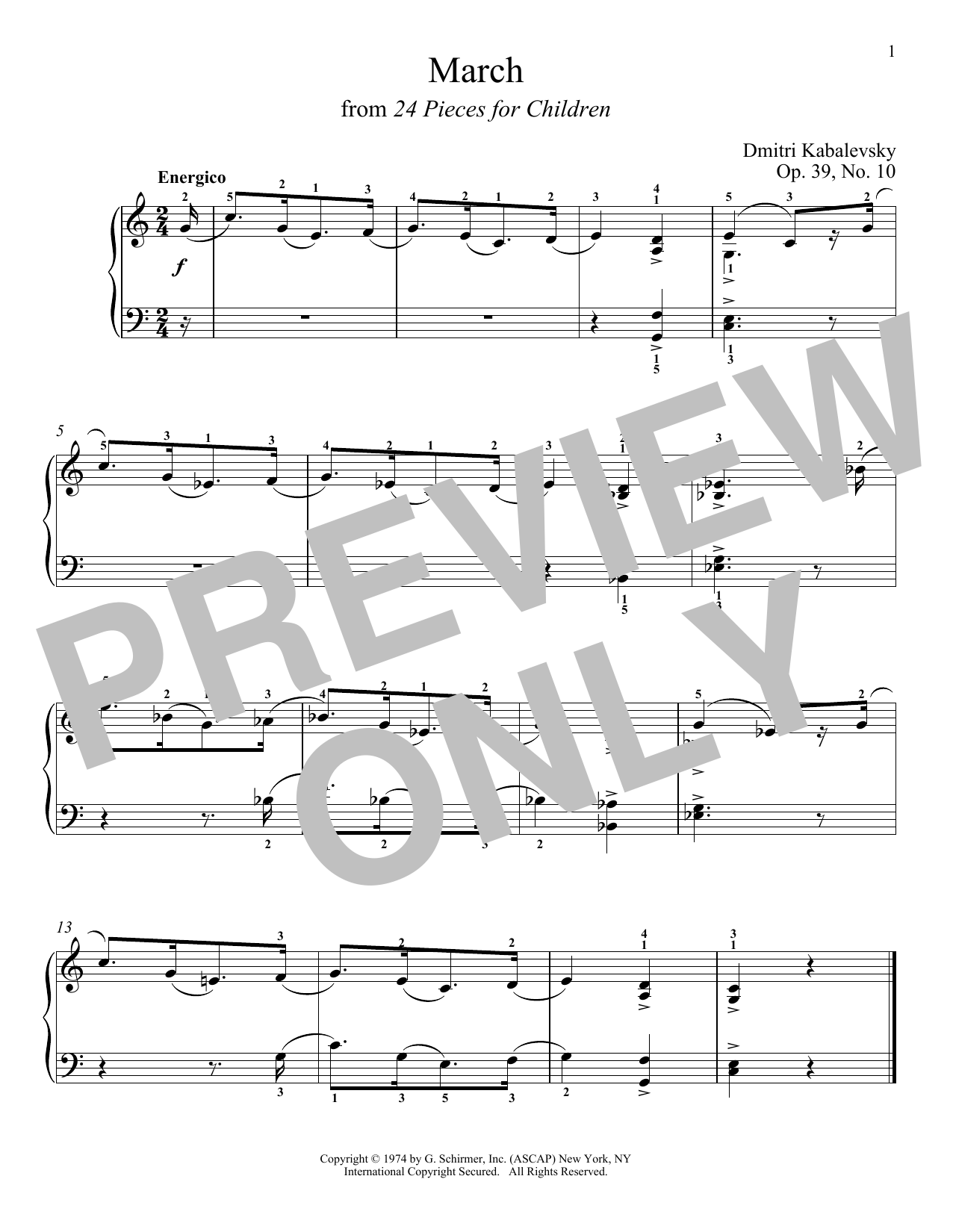 Download Dmitri Kabalevsky March Sheet Music and learn how to play Piano PDF digital score in minutes