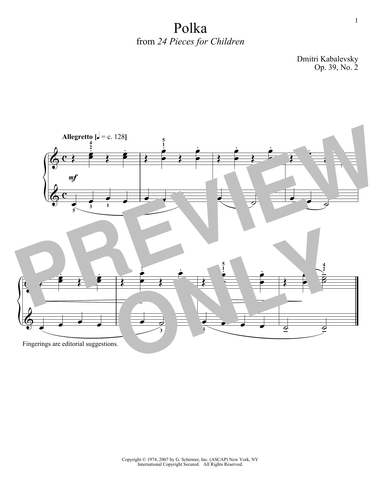 Download Dmitri Kabalevsky Polka, Op. 39, No. 2 Sheet Music and learn how to play Piano PDF digital score in minutes