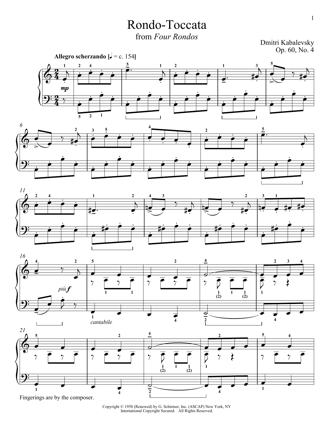 Download Dmitry Kabalevsky Rondo-Toccata Sheet Music and learn how to play Piano PDF digital score in minutes