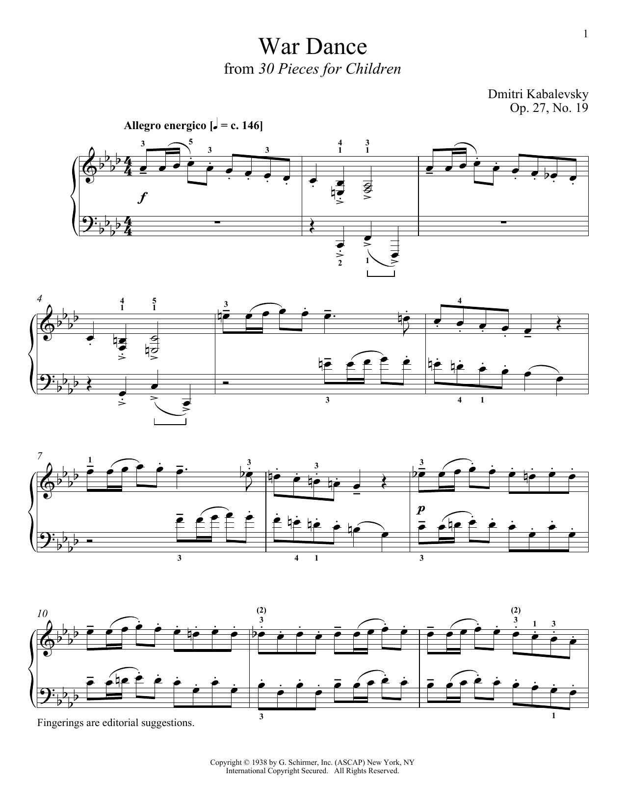 Download Dmitri Kabalevsky War Dance Sheet Music and learn how to play Piano PDF digital score in minutes