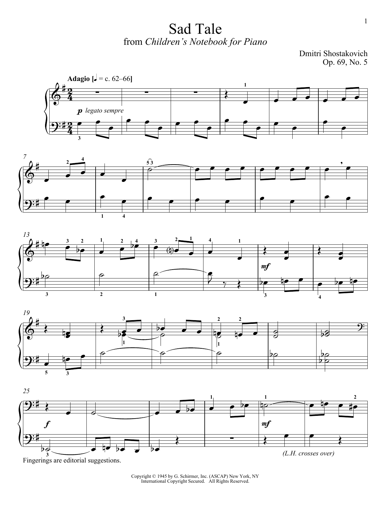 Download Dmitri Shostakovich Sad Tale Sheet Music and learn how to play Piano PDF digital score in minutes