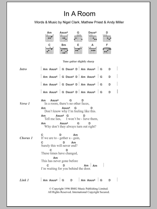 Download Dodgy In A Room Sheet Music and learn how to play Lyrics & Chords PDF digital score in minutes