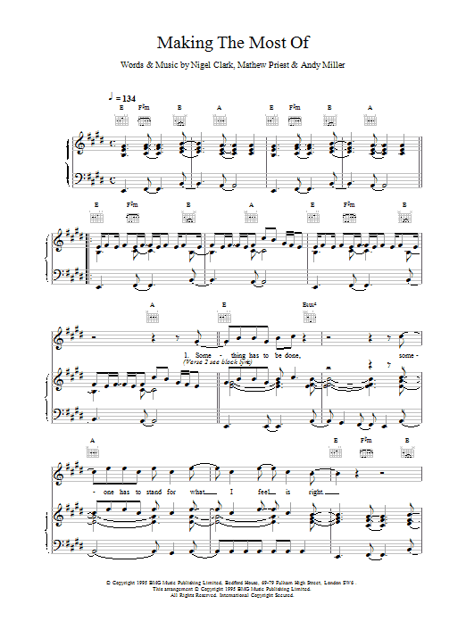 Download Stereophonics Sheet Music and learn how to play Piano, Vocal & Guitar (Right-Hand Melody) PDF score in minutes