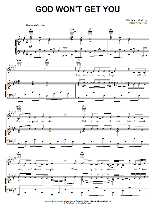 Download Dolly Parton God Won't Get You Sheet Music and learn how to play Piano, Vocal & Guitar (Right-Hand Melody) PDF digital score in minutes