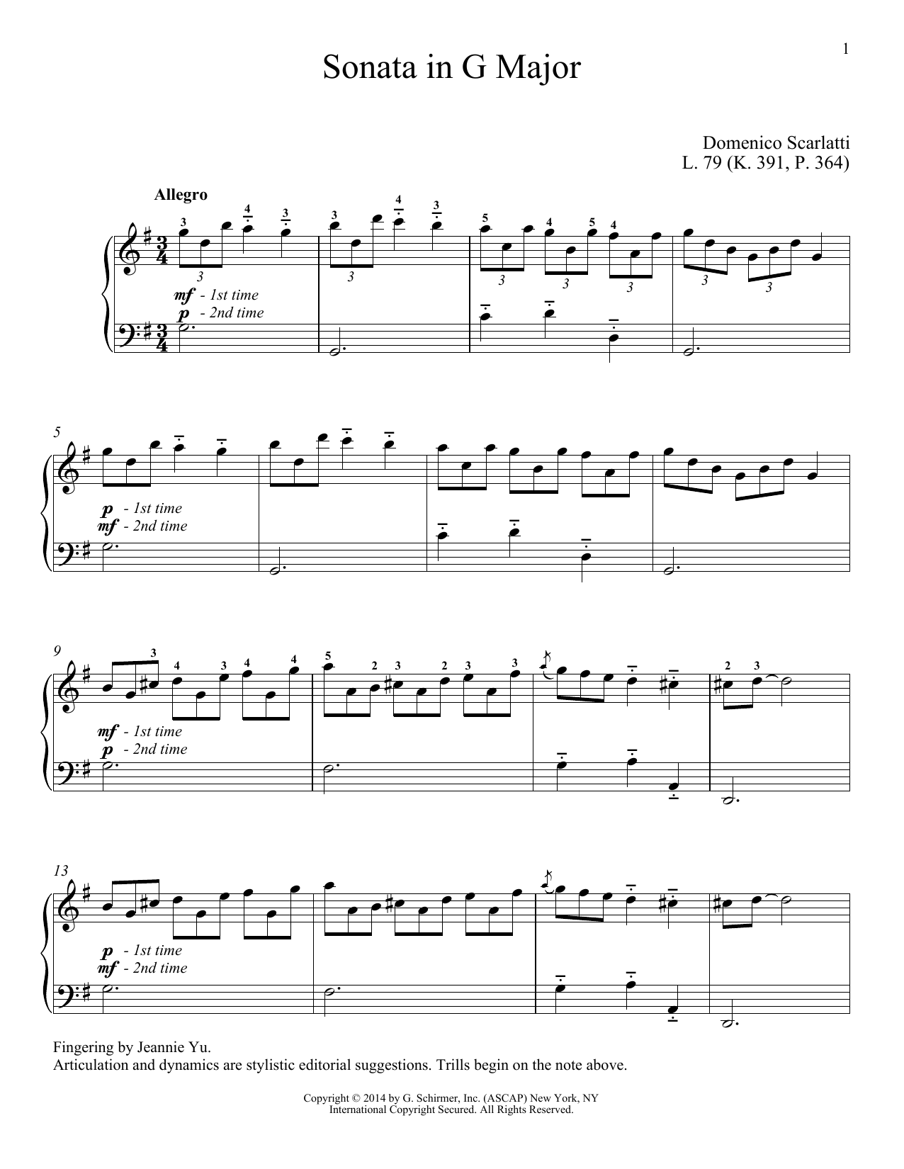 Download Richard Walters Sonata In G Major, L. 79 Sheet Music and learn how to play Piano PDF digital score in minutes