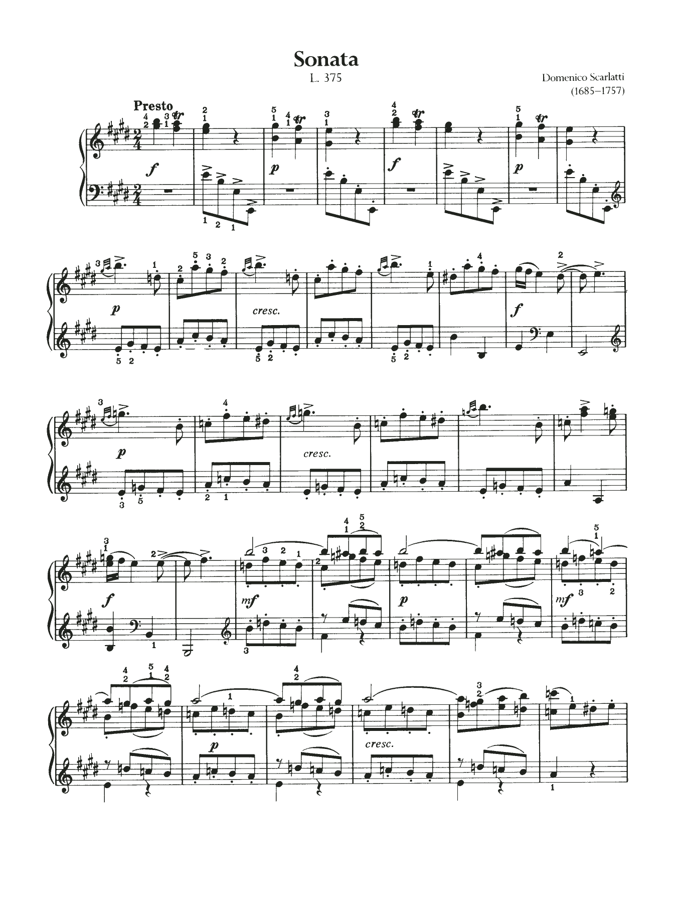 Download Domenico Scarlatti Sonata, L375 Sheet Music and learn how to play Piano PDF digital score in minutes