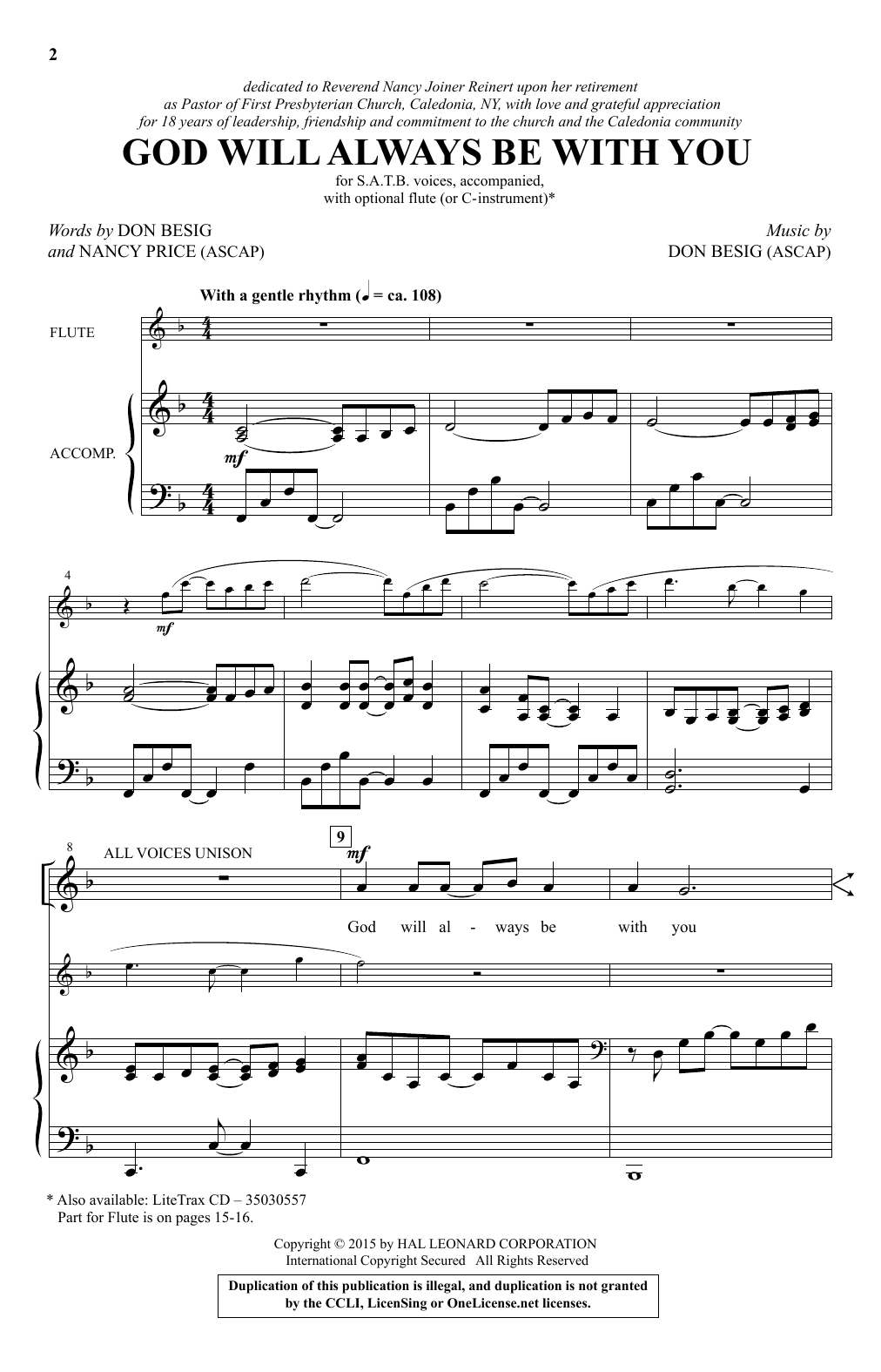 Download Don Besig God Will Always Be With You Sheet Music and learn how to play SATB PDF digital score in minutes