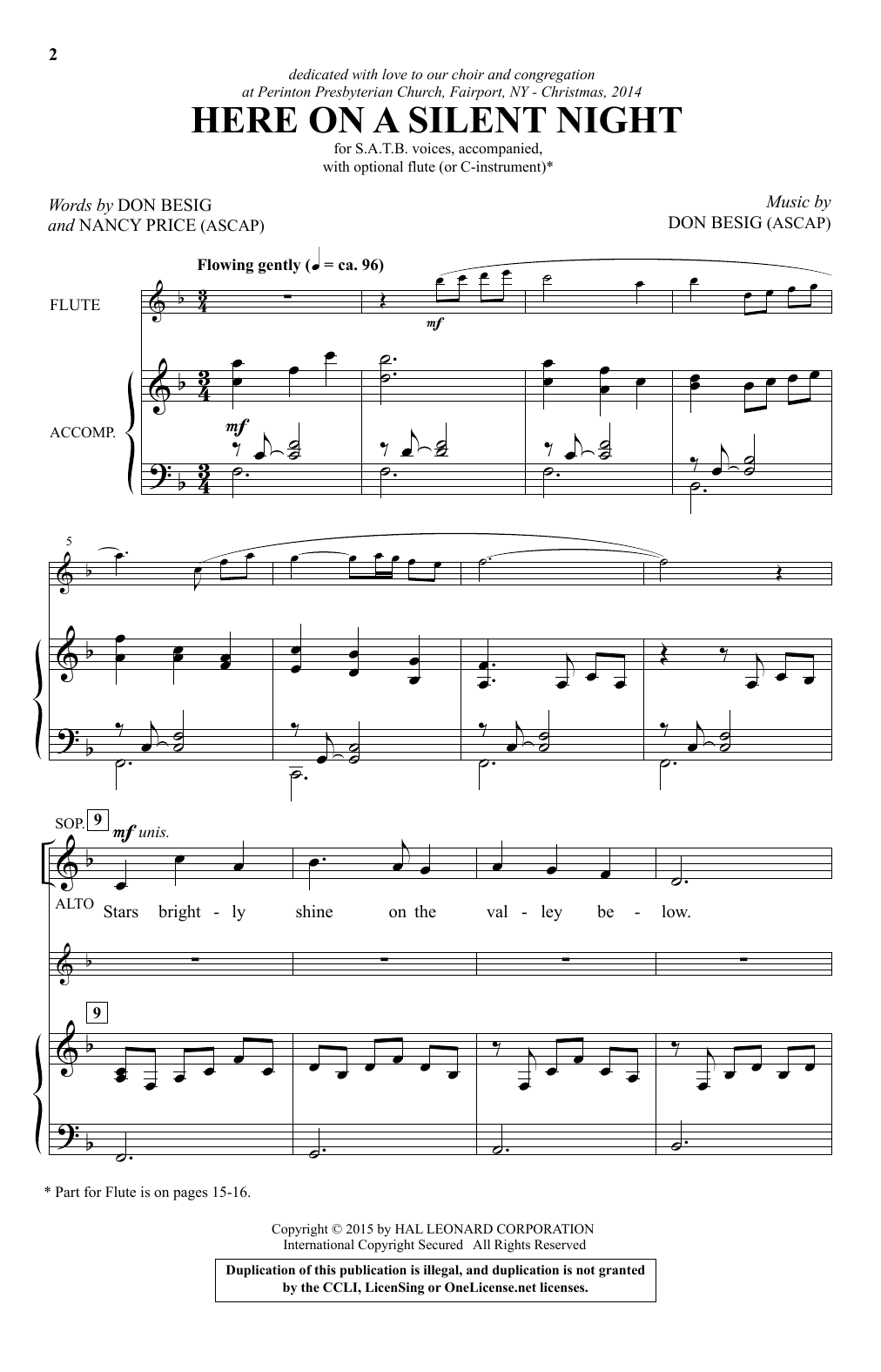 Download Don Besig Here On A Silent Night Sheet Music and learn how to play Choral PDF digital score in minutes