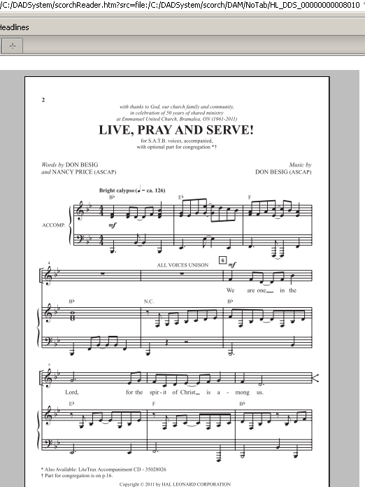 Download Don Besig Live, Pray And Serve! Sheet Music and learn how to play SATB PDF digital score in minutes
