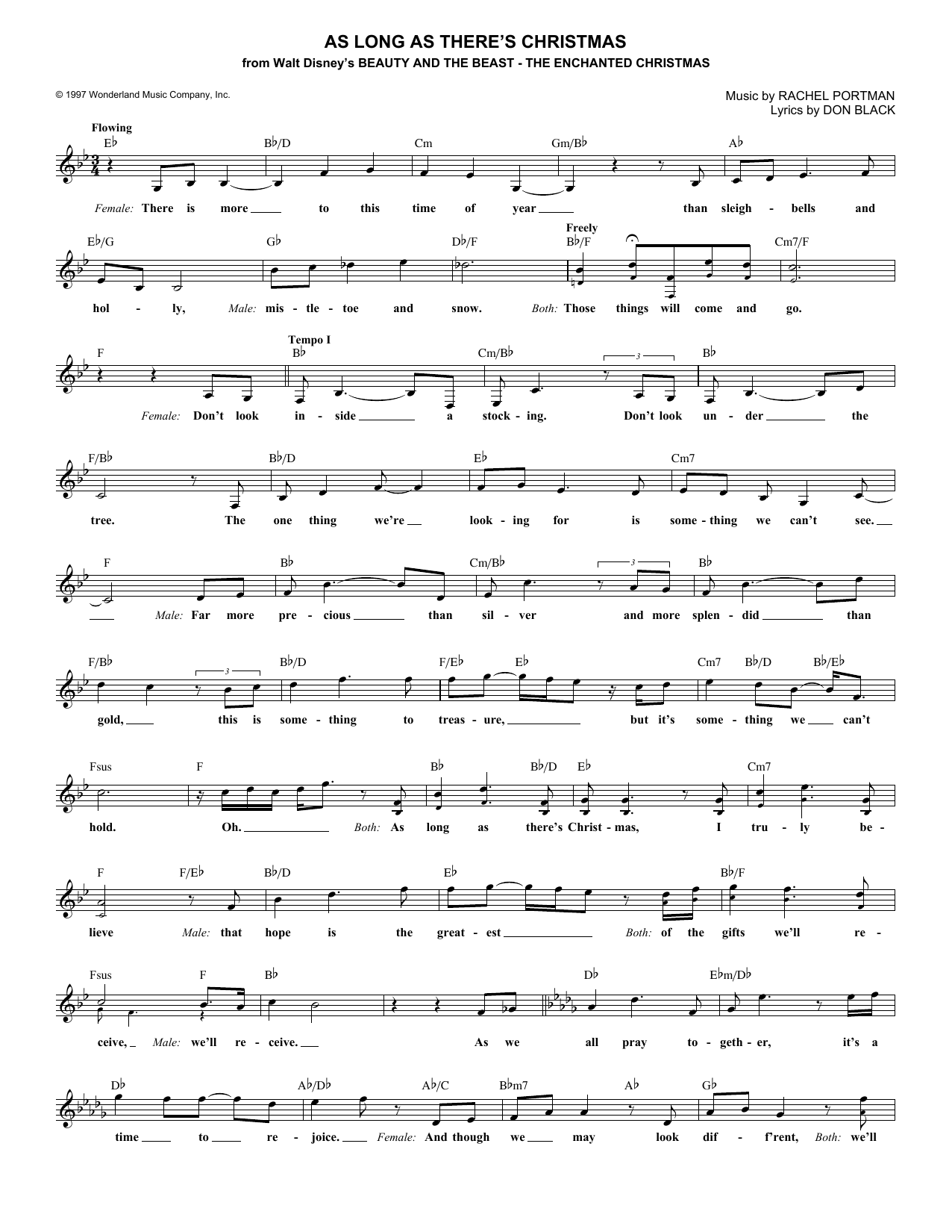 Download Don Black As Long As There's Christmas Sheet Music and learn how to play Melody Line, Lyrics & Chords PDF digital score in minutes