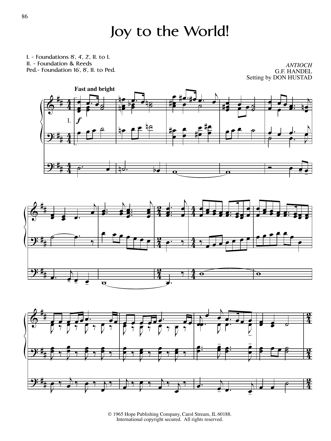 Download Don Hustad Joy to the World! Sheet Music and learn how to play Organ PDF digital score in minutes