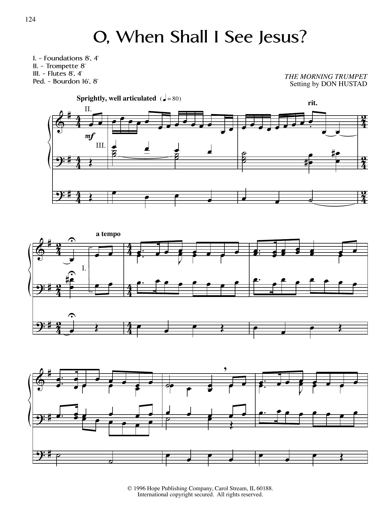 Download Don Hustad O, When Shall I See Jesus? Sheet Music and learn how to play Organ PDF digital score in minutes
