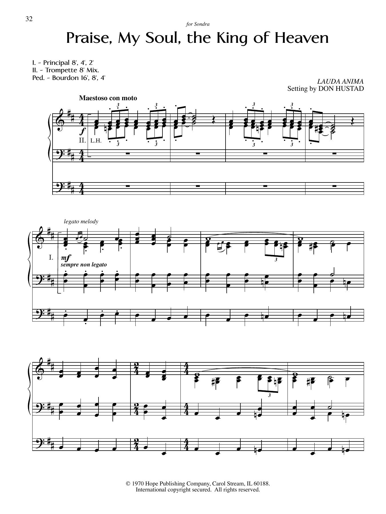 Download Don Hustad Praise, My Soul, the King of Heaven Sheet Music and learn how to play Organ PDF digital score in minutes
