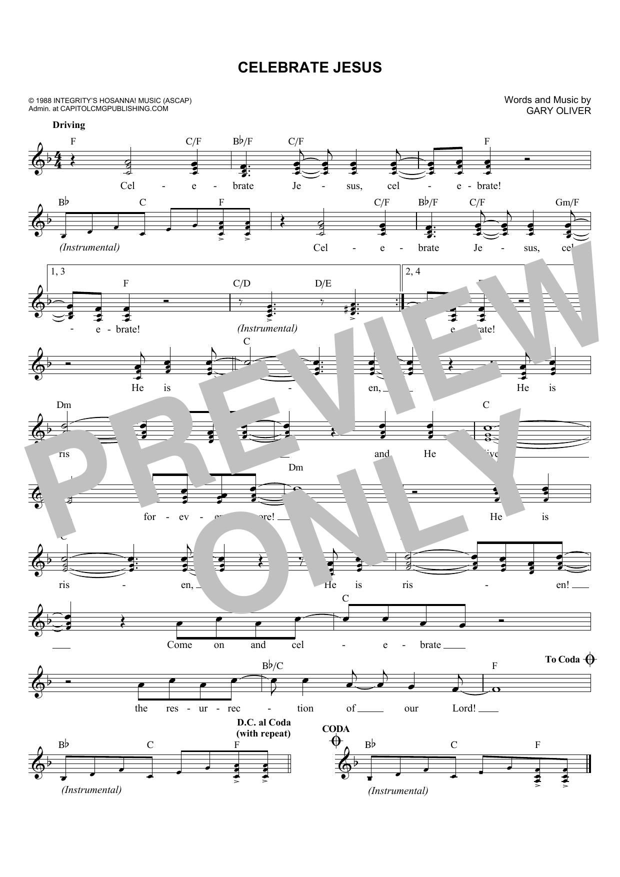Download Don Moen Celebrate Jesus Sheet Music and learn how to play Melody Line, Lyrics & Chords PDF digital score in minutes