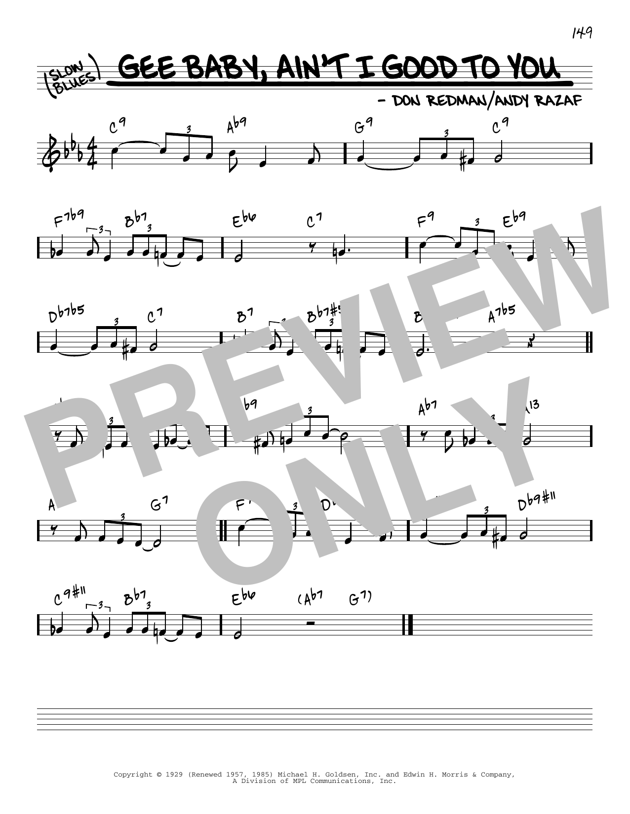Download Don Redman Gee Baby, Ain't I Good To You [Reharmonized version] (arr. Jack Grassel) Sheet Music and learn how to play Real Book – Melody & Chords PDF digital score in minutes