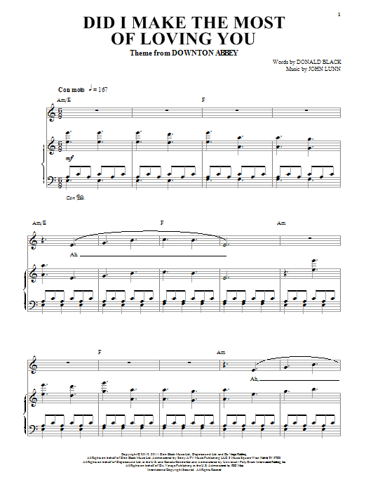 Download Donald Black Did I Make The Most Of Loving You Sheet Music and learn how to play Piano PDF digital score in minutes