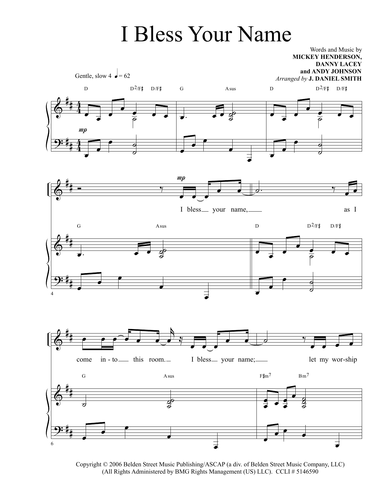 Download Donald Henderson I Bless Your Name Sheet Music and learn how to play SATB PDF digital score in minutes