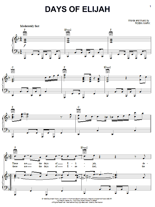 Download Donnie McClurkin Days Of Elijah Sheet Music and learn how to play Piano, Vocal & Guitar (Right-Hand Melody) PDF digital score in minutes