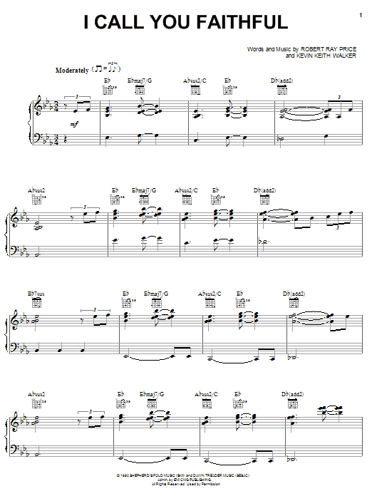 Download Donnie McClurkin I Call You Faithful Sheet Music and learn how to play Piano, Vocal & Guitar (Right-Hand Melody) PDF digital score in minutes