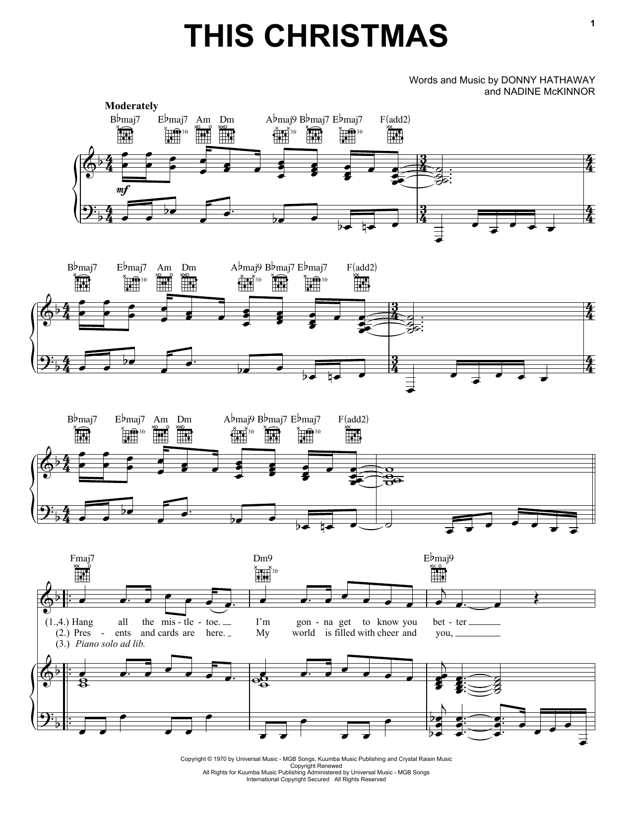 Download Donny Hathaway This Christmas Sheet Music and learn how to play Trombone PDF digital score in minutes
