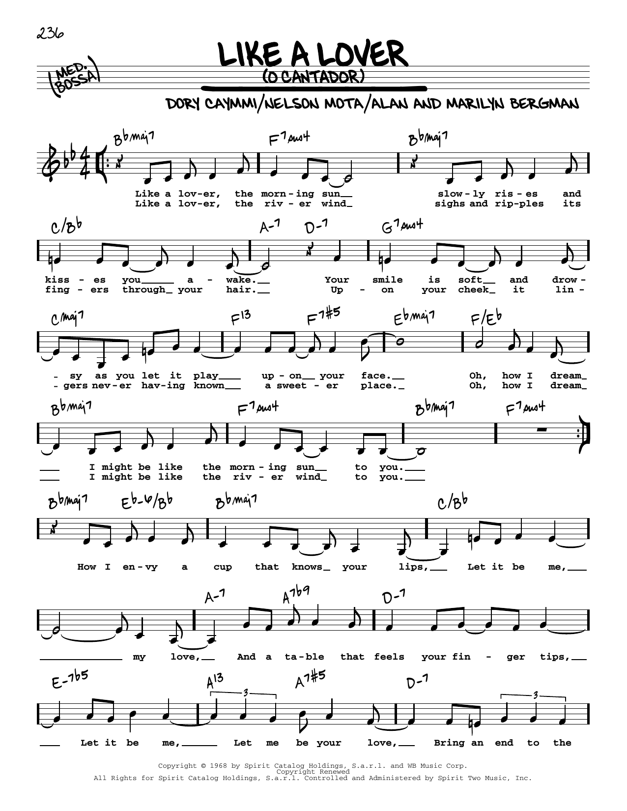 Download Dori Caymmi Like A Lover (O Cantador) (Low Voice) Sheet Music and learn how to play Real Book – Melody, Lyrics & Chords PDF digital score in minutes