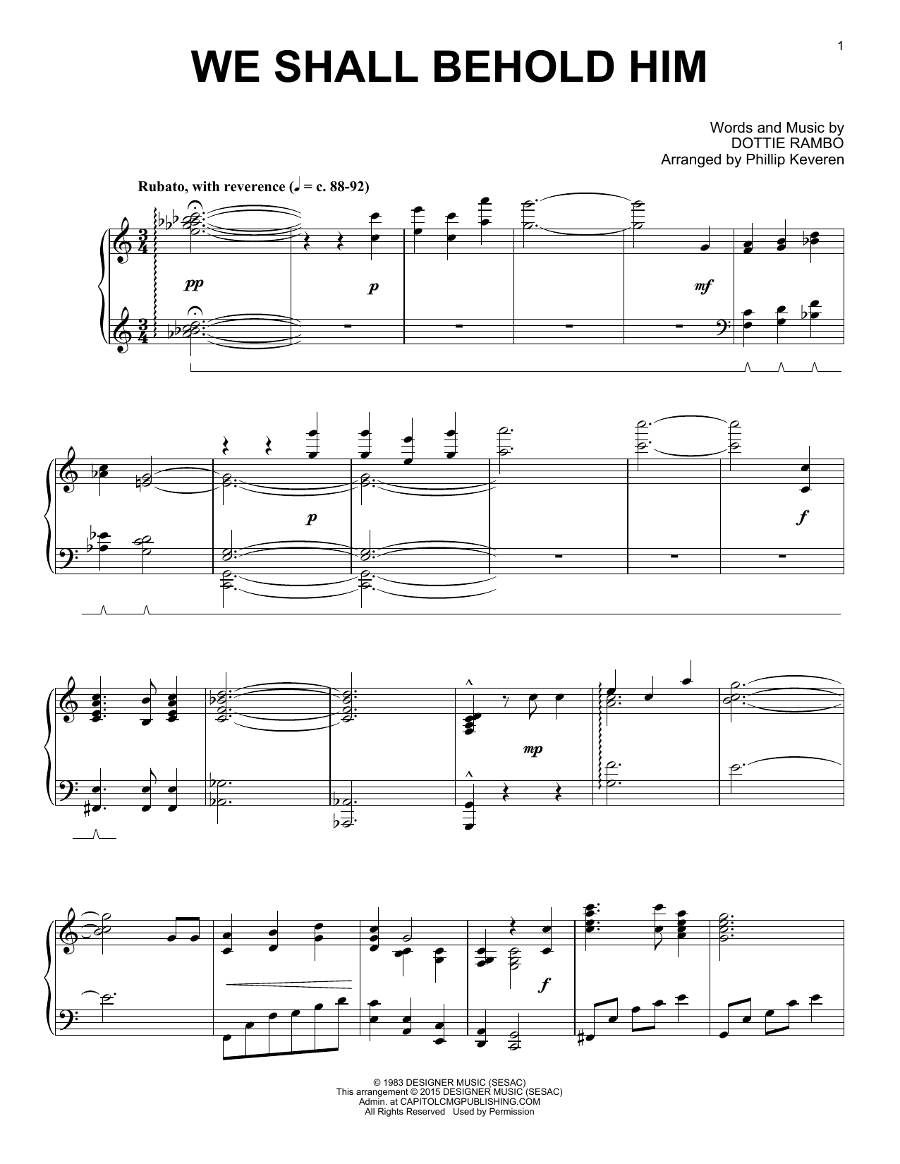 Download Phillip Keveren We Shall Behold Him Sheet Music and learn how to play Piano PDF digital score in minutes