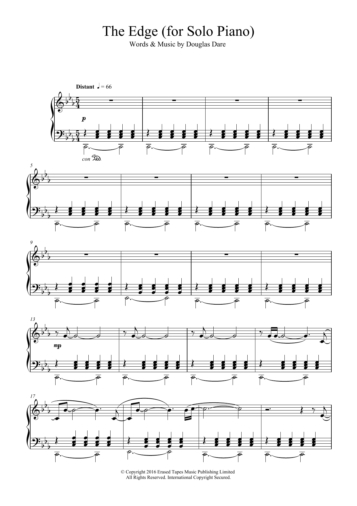 Download Douglas Dare The Edge Sheet Music and learn how to play Piano PDF digital score in minutes