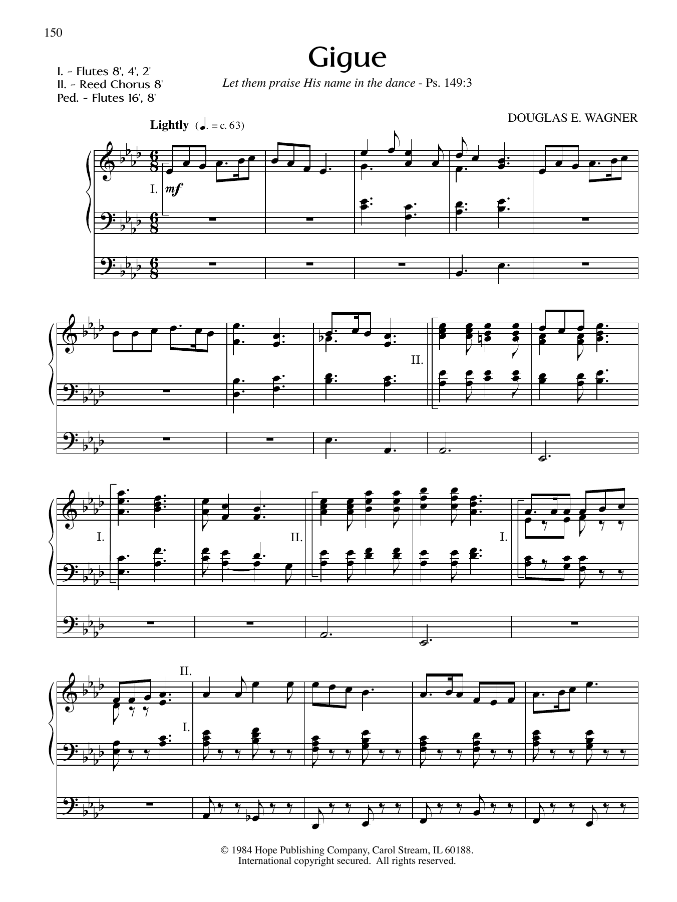 Download Douglas E. Wagner Gigue Sheet Music and learn how to play Organ PDF digital score in minutes