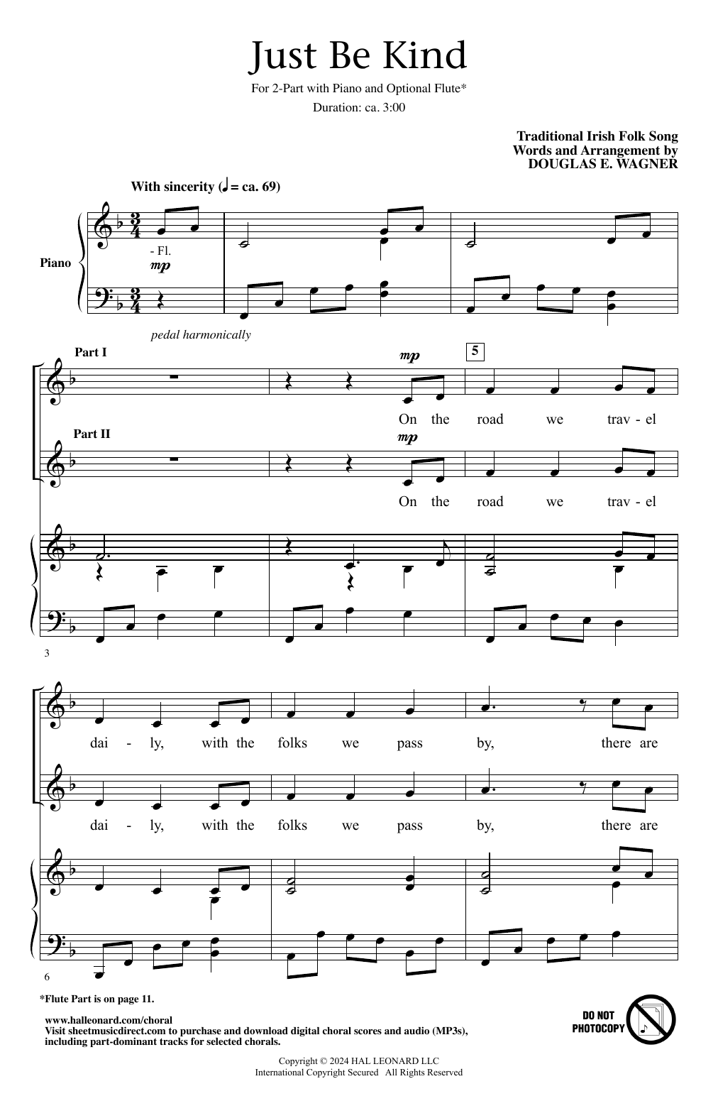 Download Douglas E. Wagner Just Be Kind Sheet Music and learn how to play 2-Part Choir PDF digital score in minutes