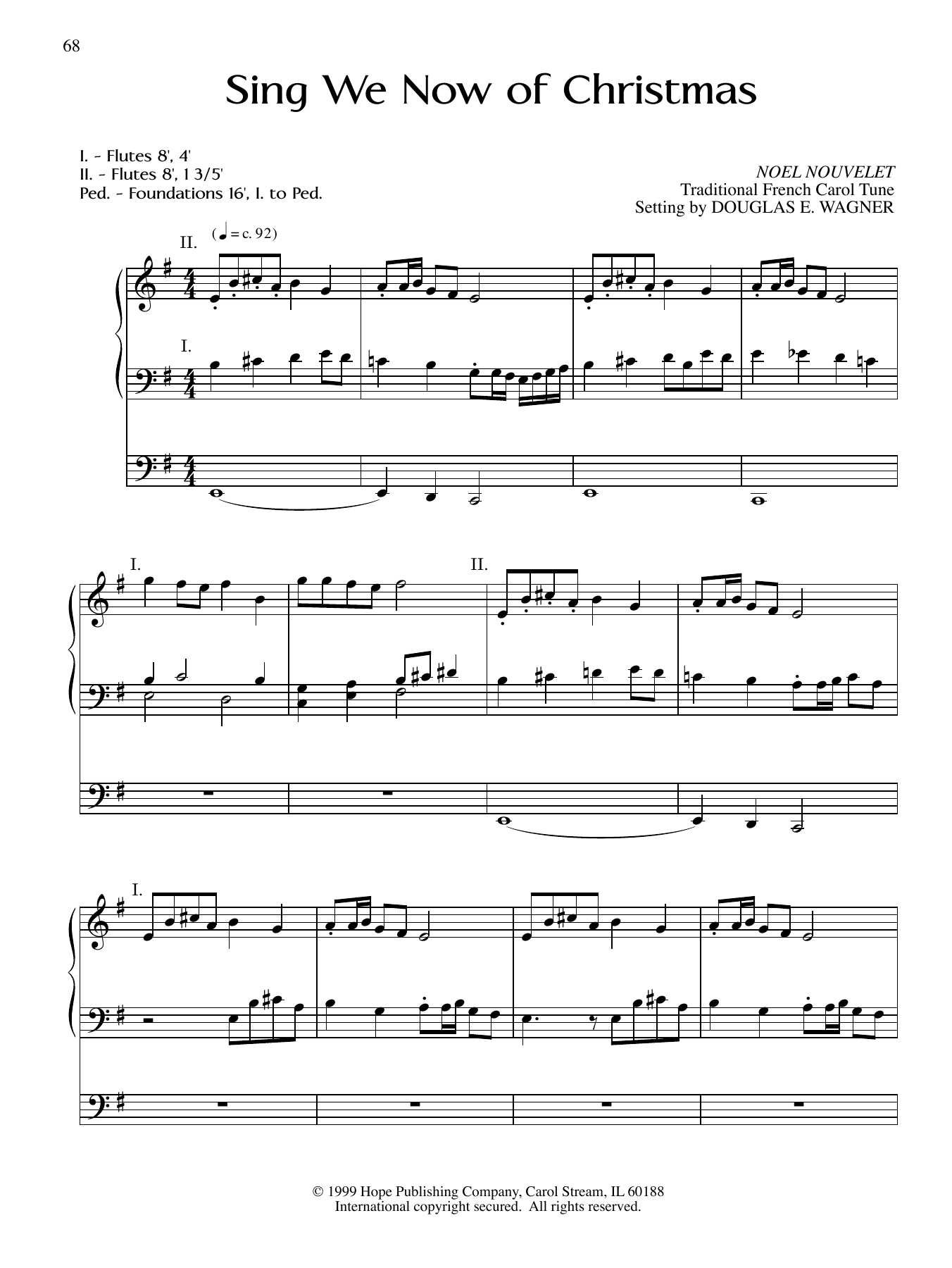 Download Douglas E. Wagner Sing We Now of Chistmas Sheet Music and learn how to play Organ PDF digital score in minutes