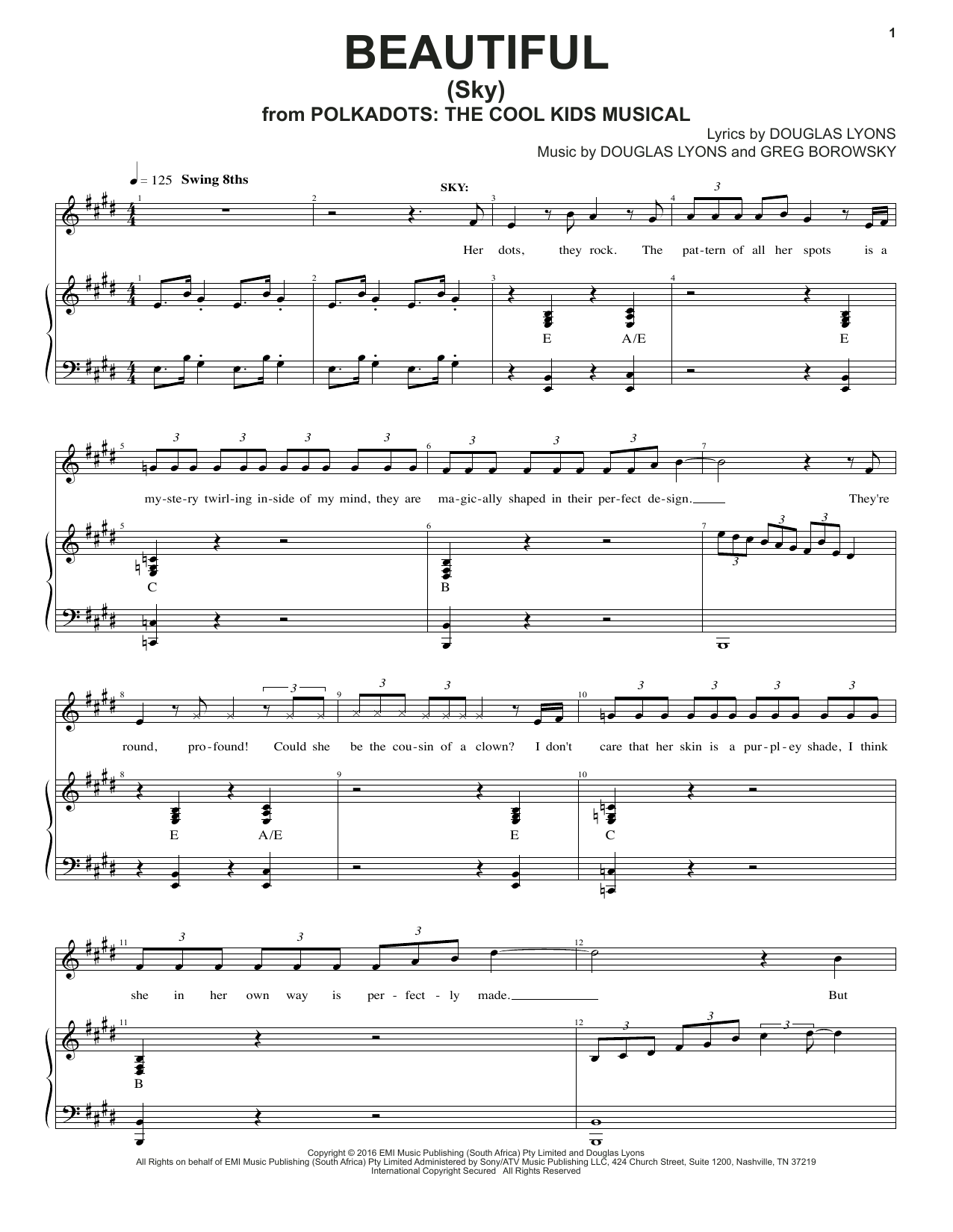 Download Douglas Lyons Beautiful Sheet Music and learn how to play Piano & Vocal PDF digital score in minutes