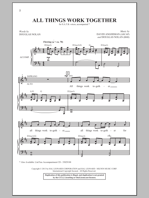 Download Douglas Nolan All Things Work Together Sheet Music and learn how to play SATB PDF digital score in minutes