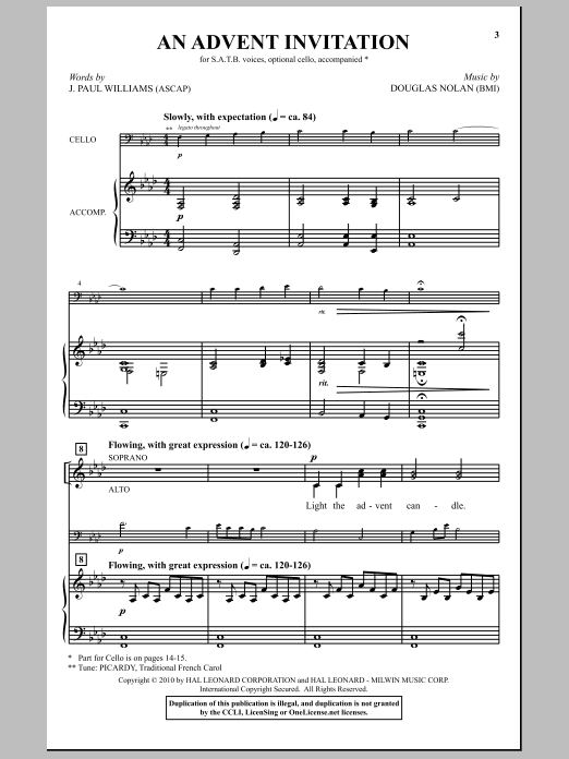 Download Douglas Nolan An Advent Invitation Sheet Music and learn how to play SATB Choir PDF digital score in minutes