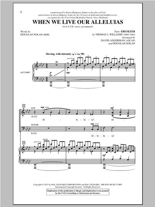 Download Douglas Nolan When We Live Our Alleluias Sheet Music and learn how to play SATB PDF digital score in minutes