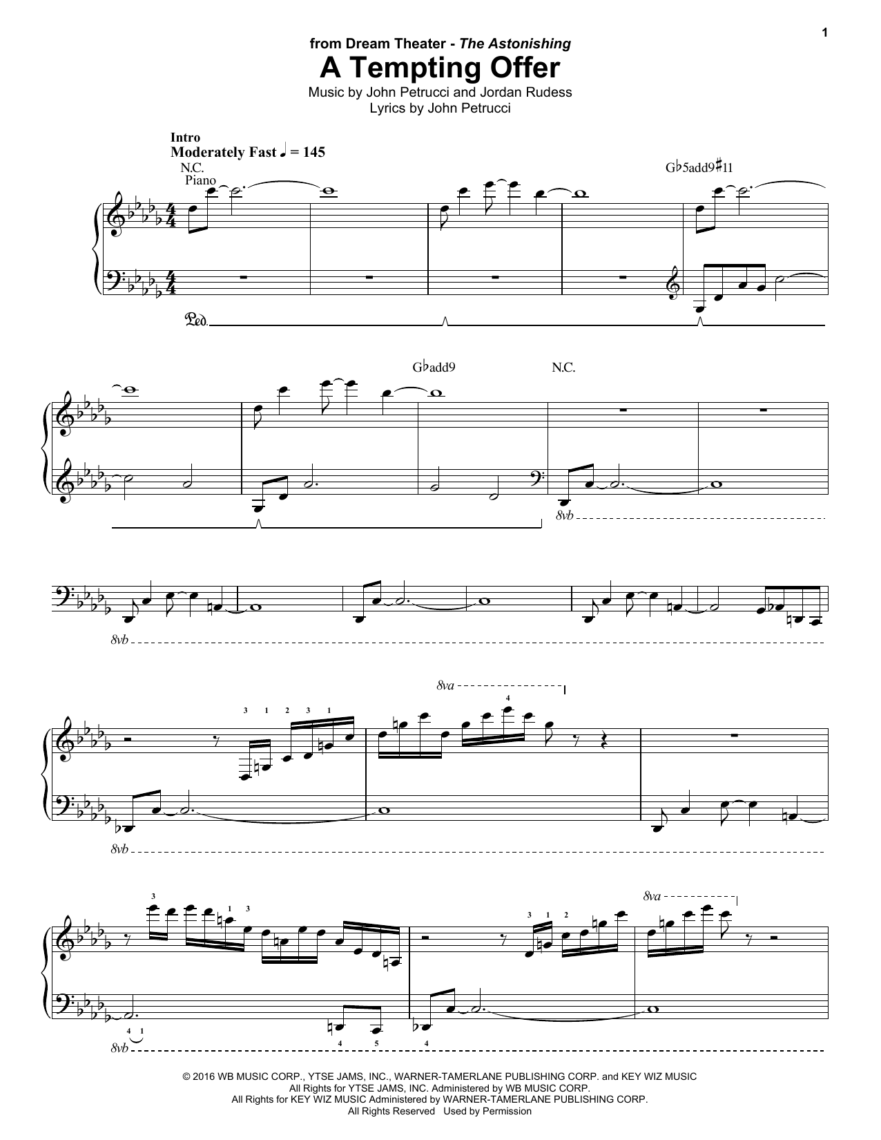 Download Dream Theater A Tempting Offer Sheet Music and learn how to play Keyboard Transcription PDF digital score in minutes