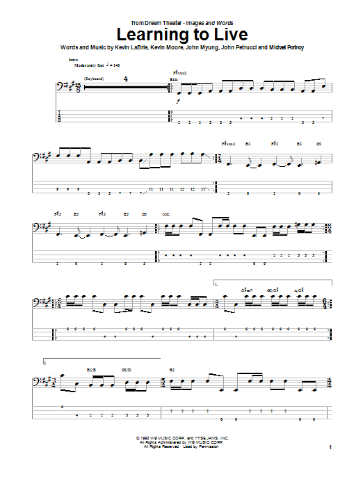 Download Dream Theater Learning To Live Sheet Music and learn how to play Guitar Tab PDF digital score in minutes