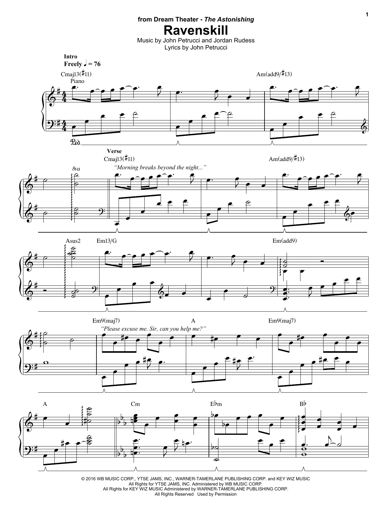 Download Dream Theater Ravenskill Sheet Music and learn how to play Keyboard Transcription PDF digital score in minutes