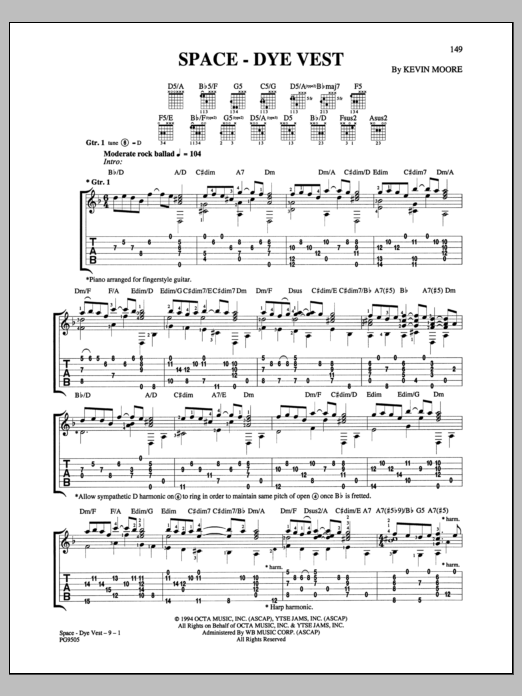 Download Dream Theater Space-Dye Vest Sheet Music and learn how to play Guitar Tab PDF digital score in minutes