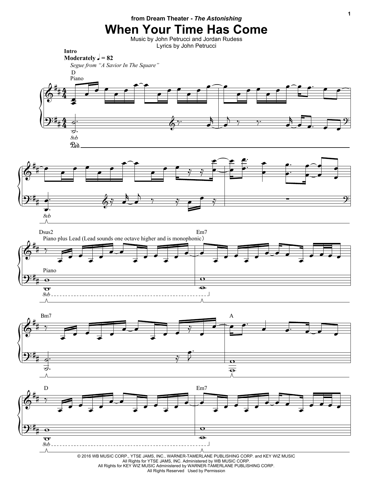Download Dream Theater When Your Time Has Come Sheet Music and learn how to play Guitar Tab PDF digital score in minutes