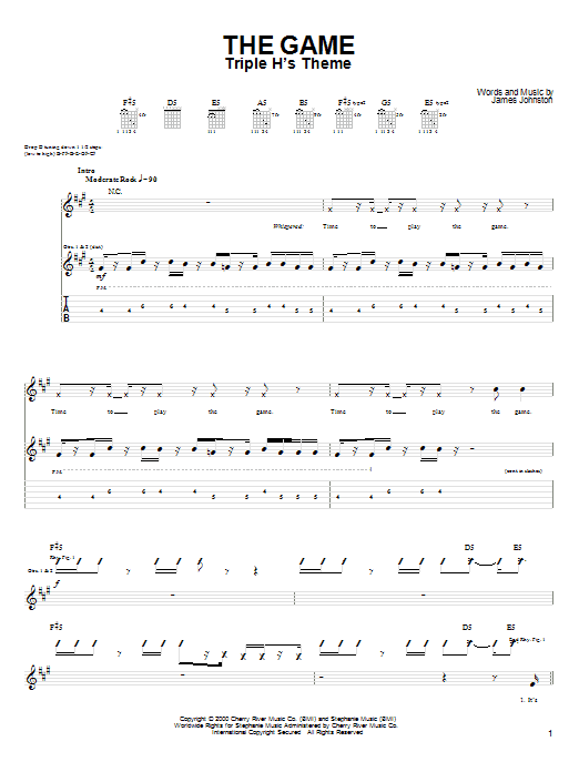 Download Drowning Pool The Game Sheet Music and learn how to play Guitar Tab PDF digital score in minutes