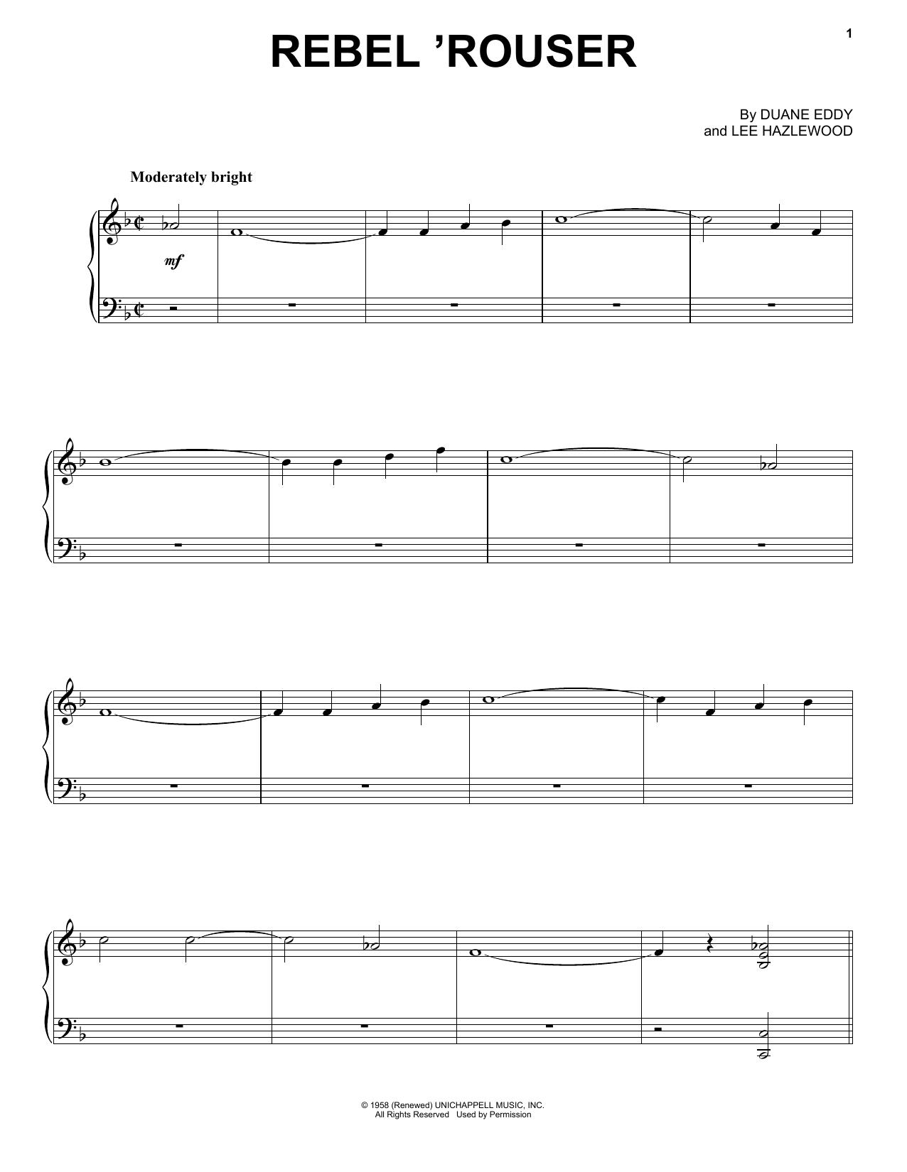 Download Duane Eddy Rebel 'Rouser Sheet Music and learn how to play Guitar Tab PDF digital score in minutes