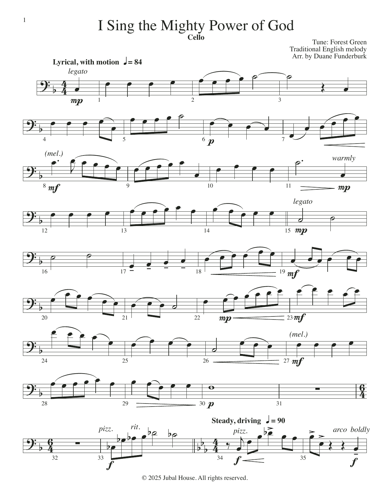 Download Duane Funderburk Hark! I Hear The Harps Eternal Sheet Music and learn how to play Cello Solo PDF digital score in minutes