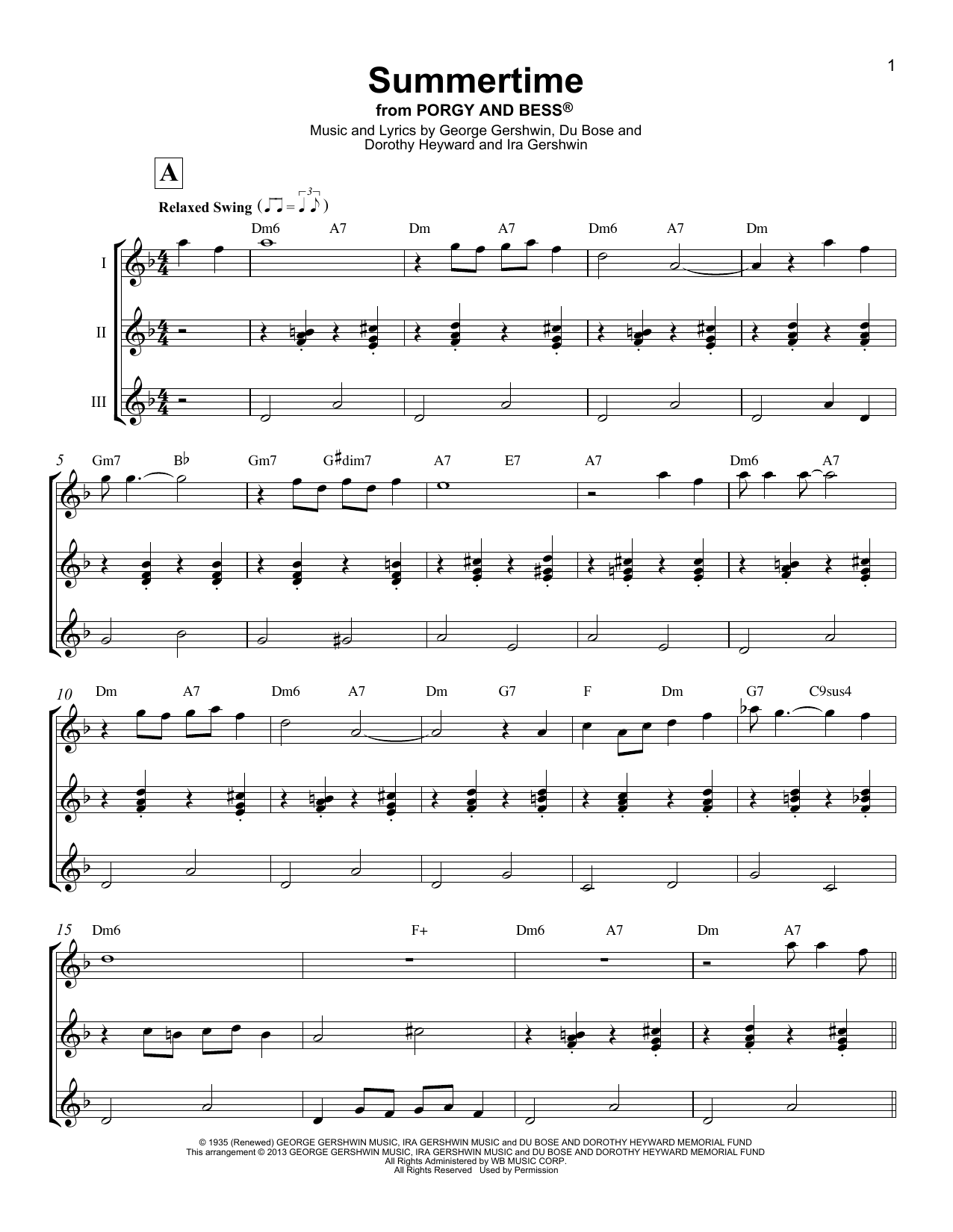 Download DuBose Heyward Summertime Sheet Music and learn how to play Banjo PDF digital score in minutes