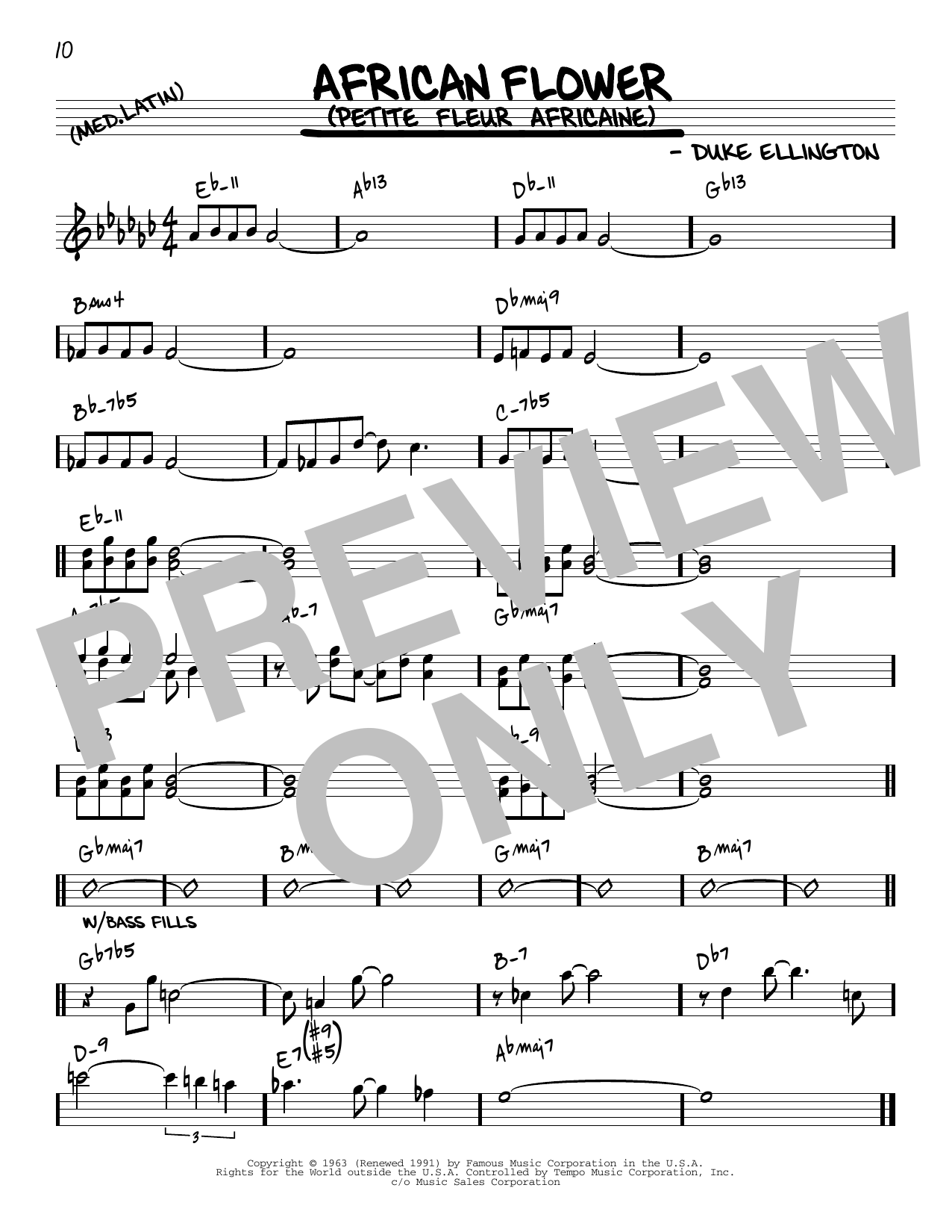 Download Duke Ellington African Flower (Petite Fleur Africaine) [Reharmonized version] (arr. Jack Grasse Sheet Music and learn how to play Real Book – Melody & Chords PDF digital score in minutes