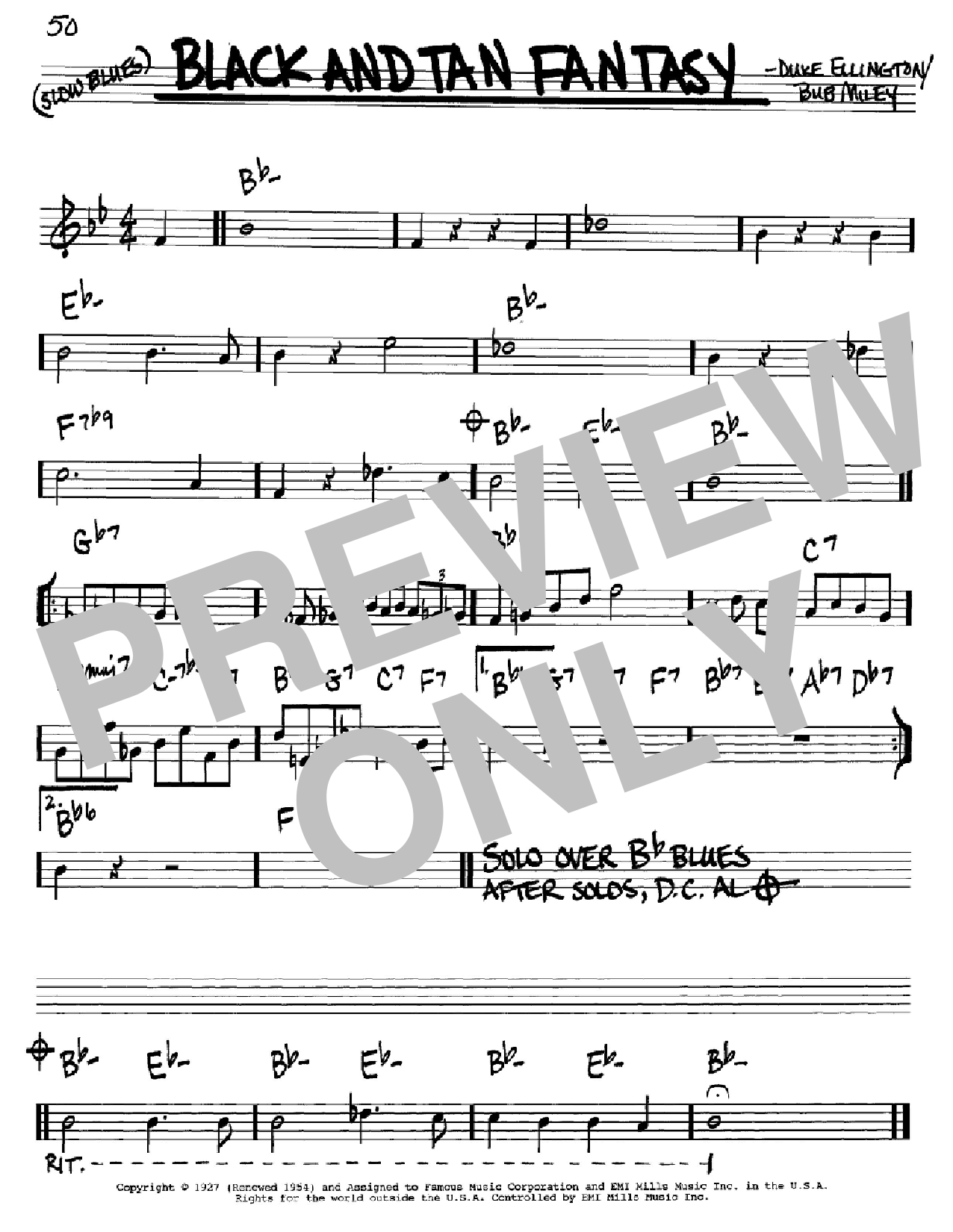 Download Duke Ellington Black And Tan Fantasy Sheet Music and learn how to play Real Book - Melody & Chords - C Instruments PDF digital score in minutes