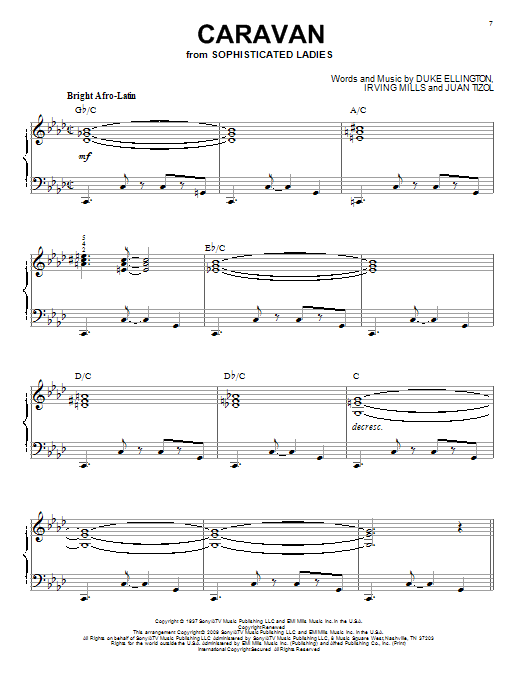 Download Duke Ellington Caravan Sheet Music and learn how to play Piano PDF digital score in minutes