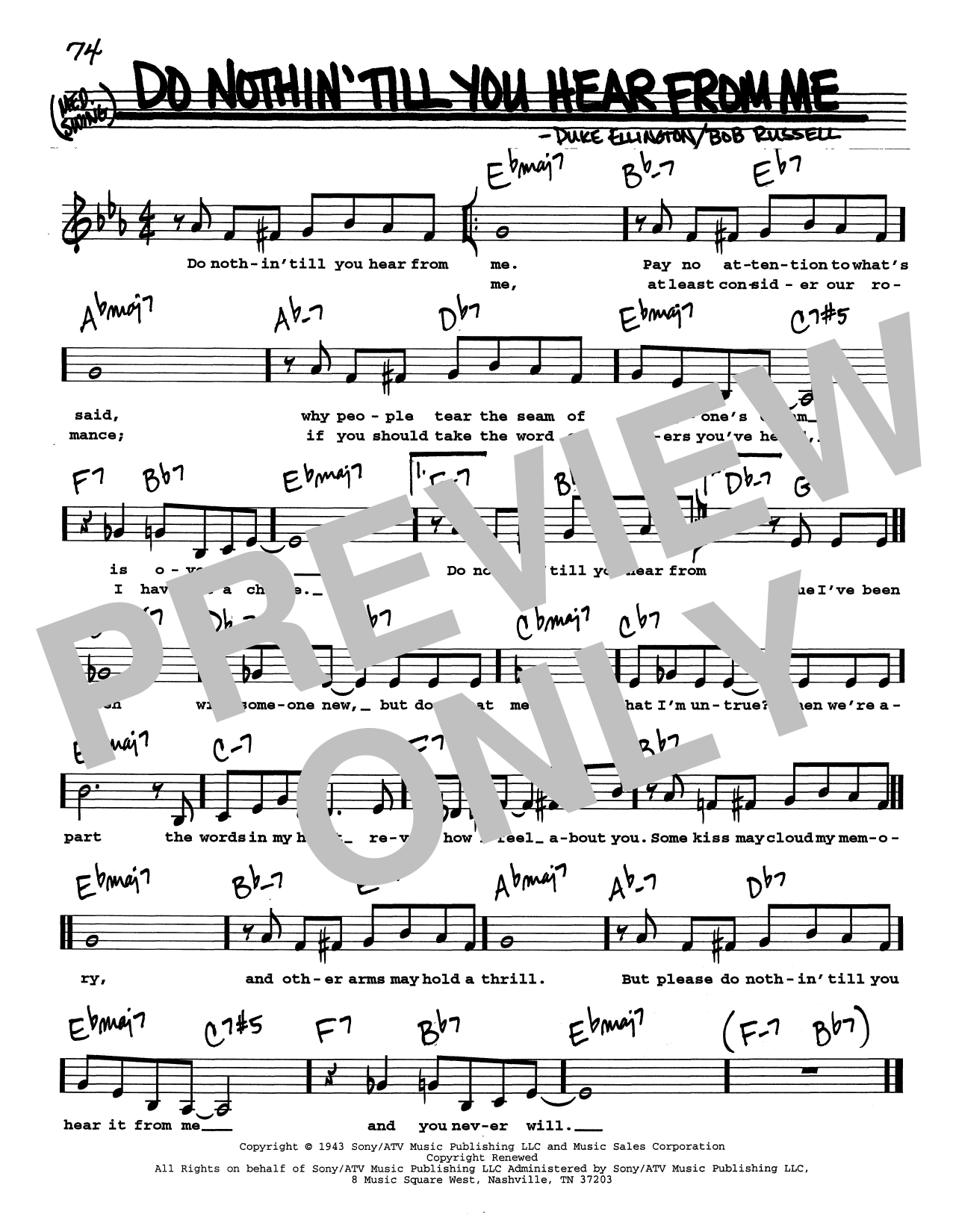 Download Duke Ellington Do Nothin' Till You Hear From Me (Low Voice) Sheet Music and learn how to play Real Book – Melody, Lyrics & Chords PDF digital score in minutes