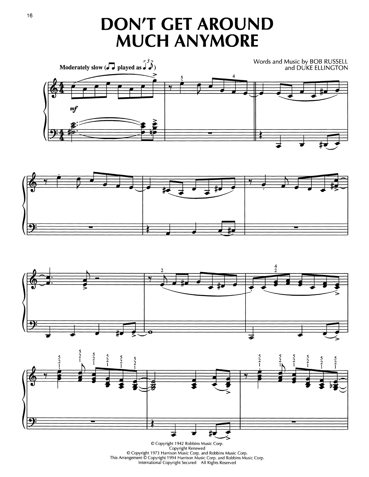 Download Duke Ellington Don't Get Around Much Anymore (arr. Bill Boyd) Sheet Music and learn how to play Piano Solo PDF digital score in minutes