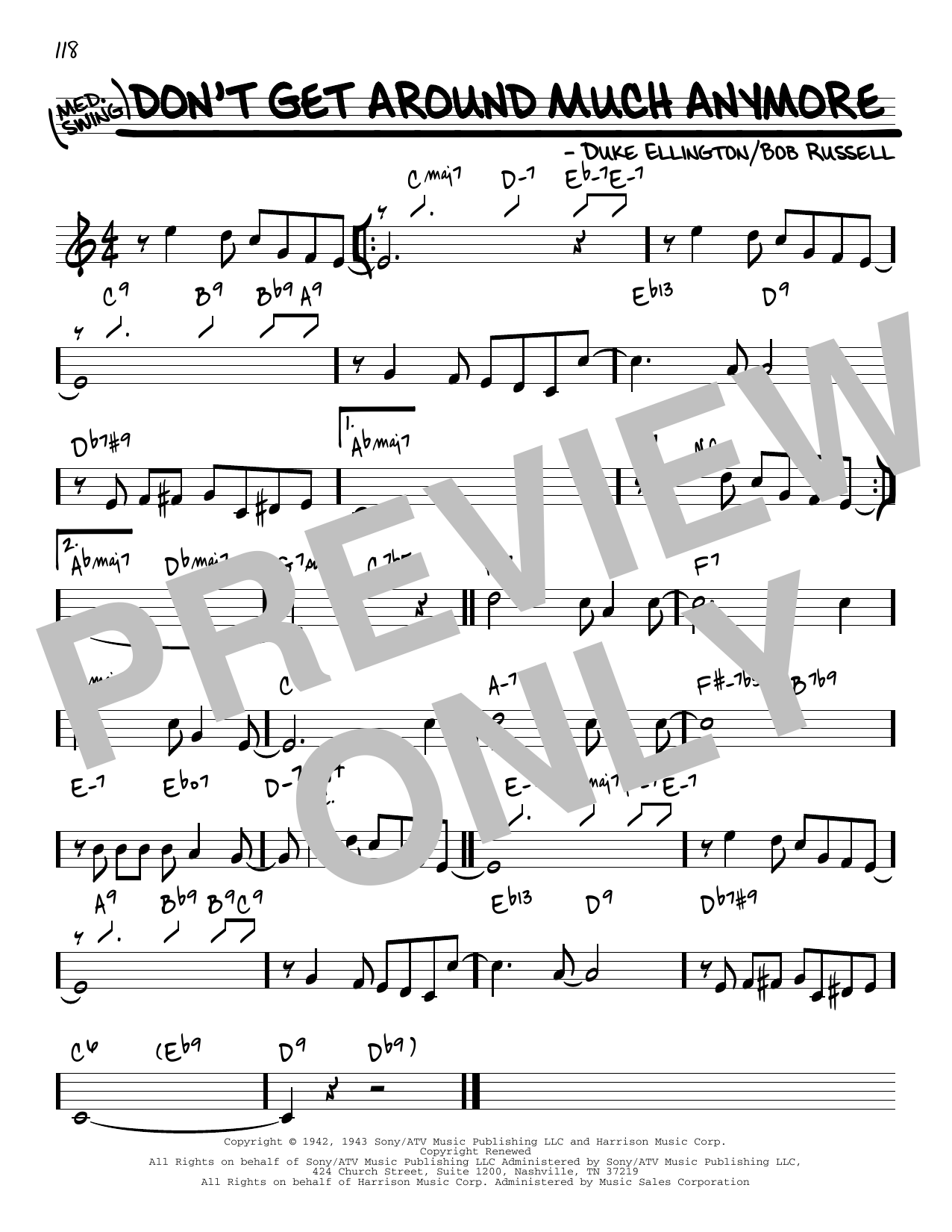 Download Duke Ellington Don't Get Around Much Anymore [Reharmonized version] (arr. Jack Grassel) Sheet Music and learn how to play Real Book – Melody & Chords PDF digital score in minutes